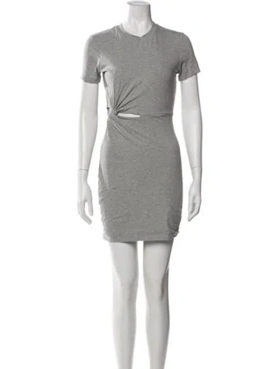 Pre-owned Alexander Wang Crew Neck Mini Dress In Gray