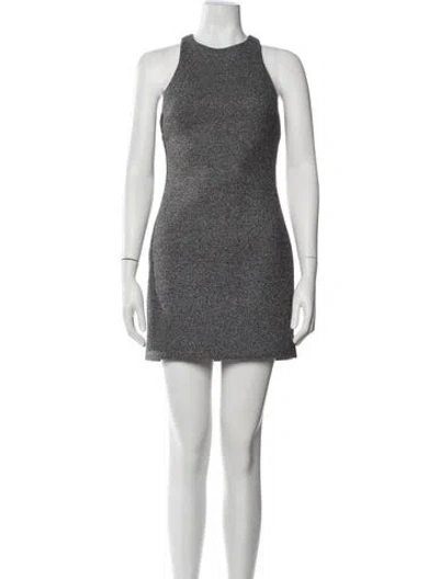 Pre-owned Alexander Wang Crew Neck Mini Dress In Gray