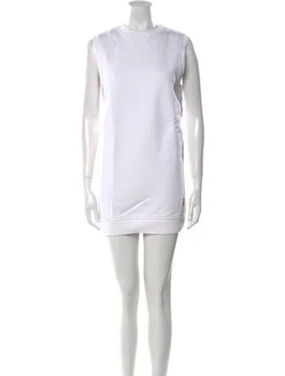 Pre-owned Alexander Wang Crew Neck Mini Dress In White