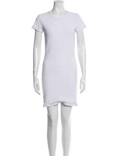 Pre-owned Alexander Wang T Crew Neck Mini Dress In White
