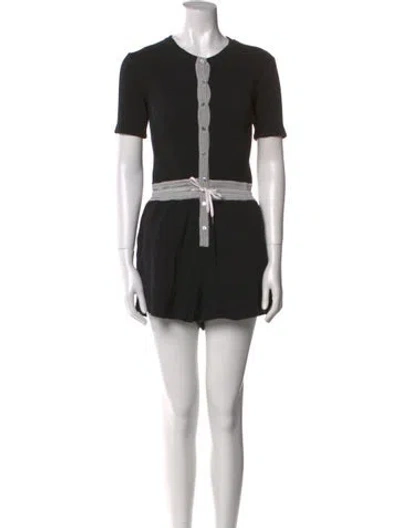 Pre-owned Alexander Wang T Crew Neck Romper In Black