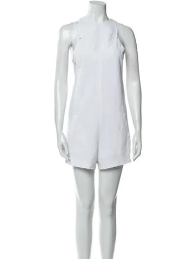 Pre-owned Alexander Wang T Crew Neck Romper In White