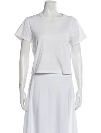 Pre-owned Alexander Wang Crew Neck Short Sleeve Crop Top In White