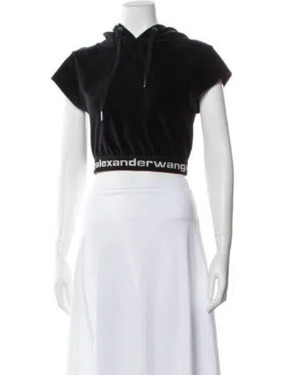 Pre-owned Alexander Wang Crew Neck Short Sleeve Hoodie In Black