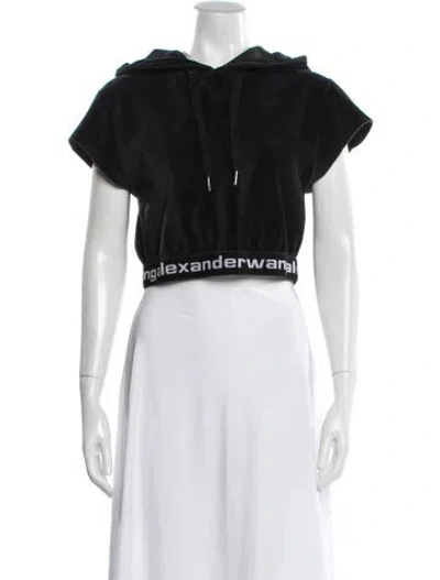 Pre-owned Alexander Wang Crew Neck Short Sleeve Hoodie In Black