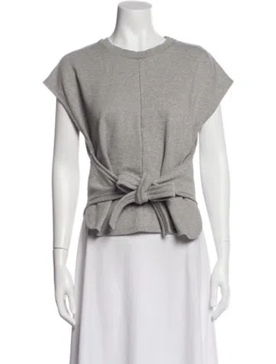 Pre-owned Alexander Wang Crew Neck Short Sleeve Top In Gray