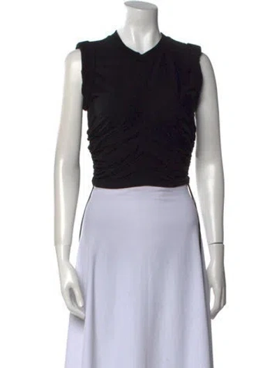 Pre-owned Alexander Wang Crew Neck Sleeveless Crop Top In Black