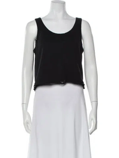 Pre-owned Alexander Wang Crew Neck Sleeveless Crop Top In Black
