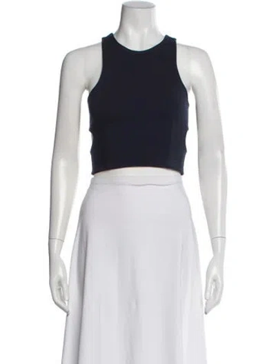 Pre-owned Alexander Wang Crew Neck Sleeveless Crop Top In Black