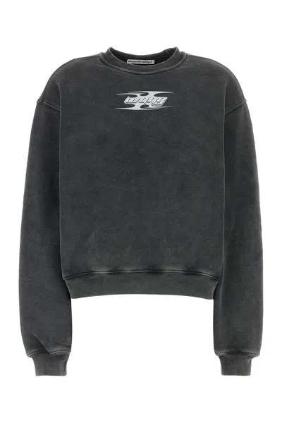 ALEXANDER WANG T T BY ALEXANDER WANG DARK GREY COTTON SWEATSHIRT