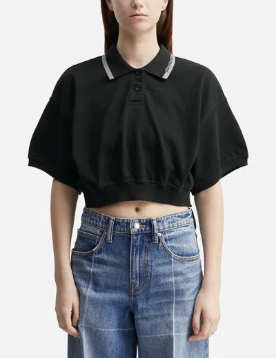 ALEXANDER WANG T CROPPED CINCHED COTTON POLO