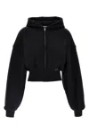 Alexander Wang T T By Alexander Wang Cropped Hoodie In Black
