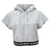 Alexander Wang T. Cropped Hoodie In Grey Corduroy In Gray