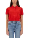 Alexander Wang T Alexanderwang.t Logo-embroidered Cropped Wool Cardigan In Red