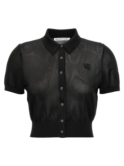 Alexander Wang T Cropped  Shirt Polo Black