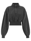 Alexander Wang T T By Alexander Wang Charcoal Cotton Sweatshirt In Black