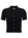 Alexander Wang T Cropped Wool Cardigan With Polo Collar In Animal Print