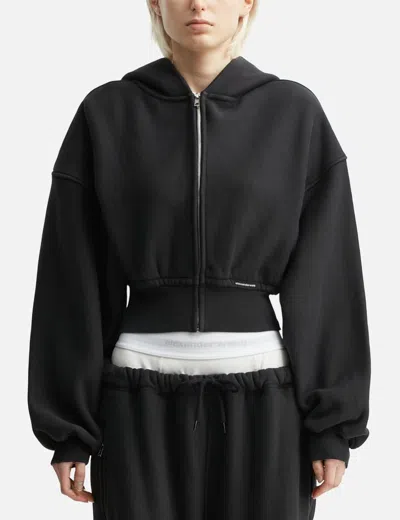 Alexander Wang T Cropped Zip Up Hoodie