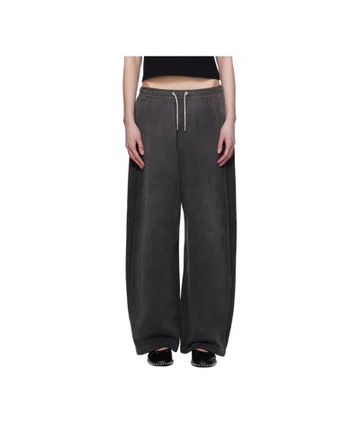 Alexander Wang T Crystal Hotfix Drawcord Track Pants In Black