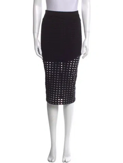 Pre-owned Alexander Wang T Cutout Accent Knee-length Skirt In Black