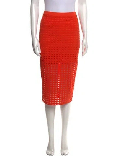 Pre-owned Alexander Wang T Cutout Accent Knee-length Skirt W/ Tags In Orange