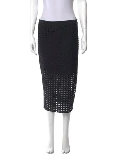 Pre-owned Alexander Wang Cutout Accent Midi Length Skirt In Black