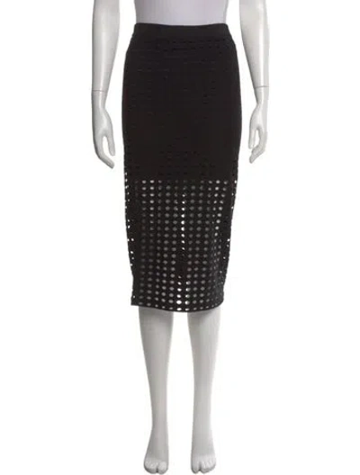 Pre-owned Alexander Wang Cutout Accent Midi Length Skirt In Black