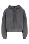 Alexander Wang T Essential Terry Hoodie With Puff Paint Logo-xs Nd T By Alexander Wang Female In Washedasphalt