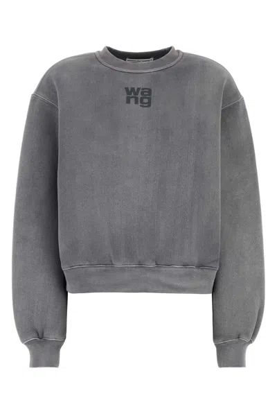 Alexander Wang T T By Alexander Wang Sweatshirt With Logo In Grey