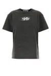 Alexander Wang T T By Alexander Wang Embossed Logo Cotton T-shirt In Gray