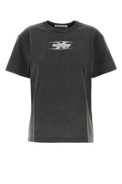 Alexander Wang T T By Alexander Wang Dark Grey Cotton T-shirt In Gray