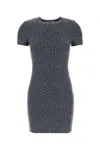 Alexander Wang T T By Alexander Wang Dark Grey Stretch Polyester Mini Dress In Gray