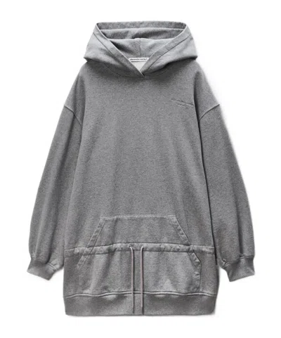 Alexander Wang T Dropped Waist Hoodie Dress In Gray