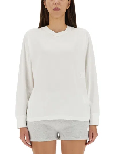 Alexander Wang T Embossed Logo T-shirt In White