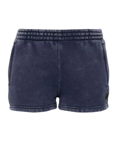Alexander Wang T Embossed-logo Track Shorts In Black