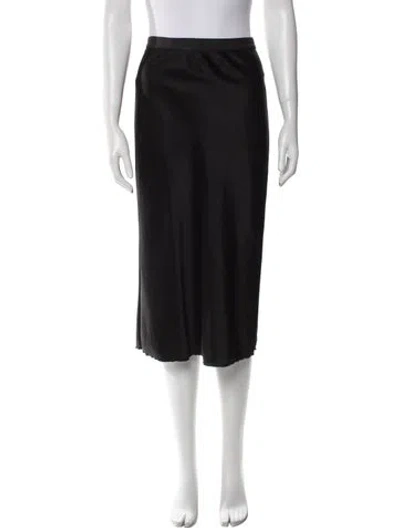 Pre-owned Alexander Wang T Embroidered Accent Midi Length Skirt In Black