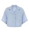 Alexander Wang T T By Alexander Wang Embroidered Lyocell Shirt In Blue