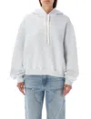 Alexander Wang T T By Alexander Wang Logo Printed Drawstring Hoodie In Grey
