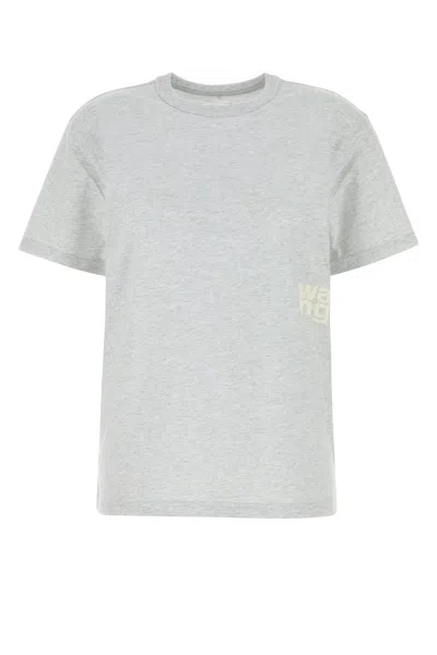 ALEXANDER WANG T T BY ALEXANDER WANG MELANGE LIGHT GREY COTTON T-SHIRT