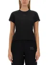 Alexander Wang T T By Alexander Wang Essential Jsy Shrunken Tee In Black