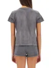 Alexander Wang T T By Alexander Wang Essential Jsy Shrunken Tee In Charcoal