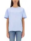 Alexander Wang T T By Alexander Wang Relaxed-fit Cotton T-shirt With Subtle Logo Detail In Baby Blue
