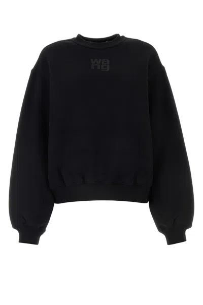 Alexander Wang T Essential Terry Crew Sweatshirt W Puff Paint Logo-m Nd T By Alexander Wang Female