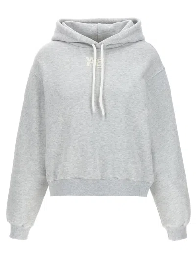 Alexander Wang T Puff Logo Hoodie In White