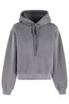 Alexander Wang T Essential Terry Hoodie With Puff Paint Logo In C