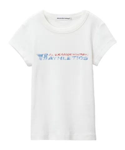 Alexander Wang T Faded Logo-print T-shirt In White