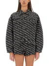 Alexander Wang T Alexander Wang Falling Back Logo-print Denim Jacket