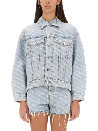 Alexander Wang T T By Alexander Wang Falling Back Jacket In Blue