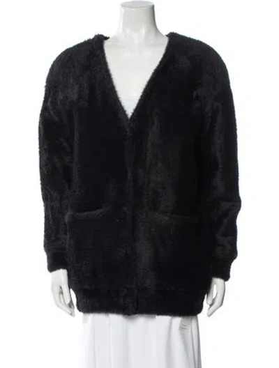 Pre-owned Alexander Wang T Faux Fur Faux Fur Coat In Black