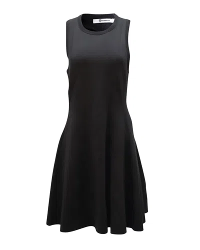 Alexander Wang T Fit And Flare Dress In Black Rayon